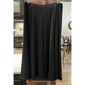 Chico's Travelers Black Slinky Pull on Midi Skirt Size 1/Med-8
